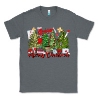 Charcoal Heather merry christmas nurse trees Classic Tee - MaliasSmallBusiness