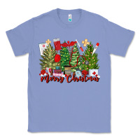 Colony Blue merry christmas nurse trees Classic Tee - MaliasSmallBusiness