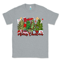 Heather Grey merry christmas nurse trees Classic Tee - MaliasSmallBusiness