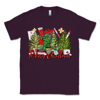 Plum merry christmas nurse trees Classic Tee - MaliasSmallBusiness