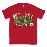 Red merry christmas nurse trees Classic Tee - MaliasSmallBusiness