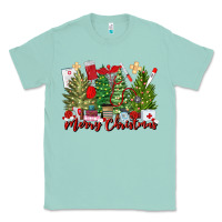 Seafoam merry christmas nurse trees Classic Tee - MaliasSmallBusiness