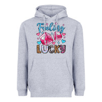 Heather Grey feeling lucky valentine's day olivia Heavyweight Hoodie - OliviaCreatesArt