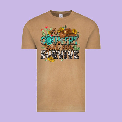 A Country Girl Can Survive Vintage Tee Designed By Maliassmallbusiness
