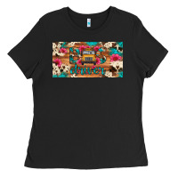 Black bus driver school bus cowhide license plate Ladies Tee - Artiststas