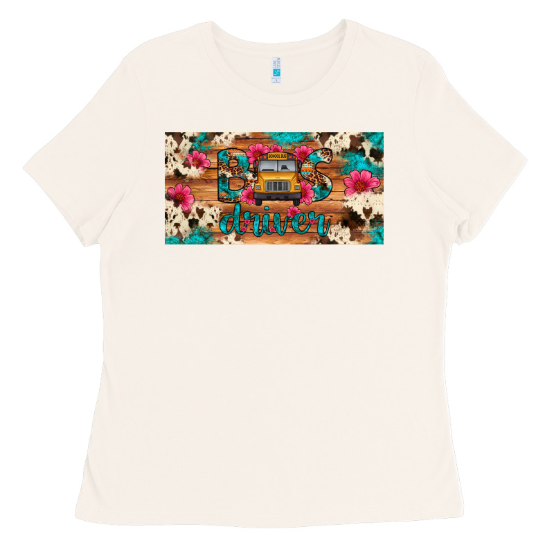 Bus Driver School Bus Cowhide License Plate Ladies Tee by Artiststas | Teevron
