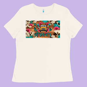 Bus Driver School Bus Cowhide License Plate Ladies Tee Designed By Artiststas