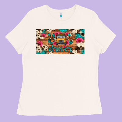 Bus Driver School Bus Cowhide License Plate Ladies Tee Designed By Artiststas