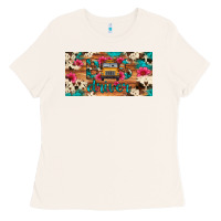 Bone bus driver school bus cowhide license plate Ladies Tee - Artiststas