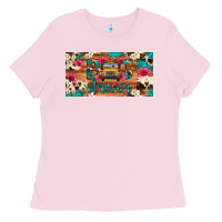 Bubblegum Pink bus driver school bus cowhide license plate Ladies Tee - Artiststas