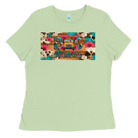 Matcha bus driver school bus cowhide license plate Ladies Tee - Artiststas