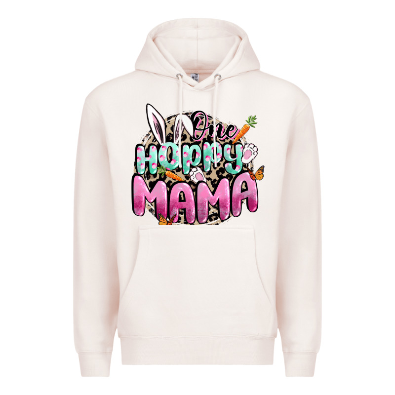 One Hoppy Mama Easter Day Premium Hoodie by CowGirlArtShop | Teevron