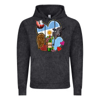 Vintage Black Argentina hearts Vintage Hoodie - NancyCooperArtShop