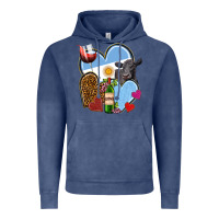 Vintage Denim Argentina hearts Vintage Hoodie - NancyCooperArtShop