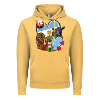 Vintage Mustard Argentina hearts Vintage Hoodie - NancyCooperArtShop
