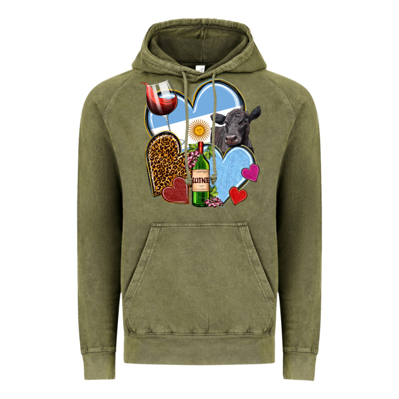 Argentina Hearts Vintage Hoodie by NancyCooperArtShop | Teevron