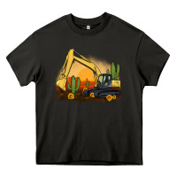 Asphalt excavator cactus sunflower sunset Heavy Core Tee - Artiststas