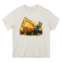 Cream excavator cactus sunflower sunset Heavy Core Tee - Artiststas