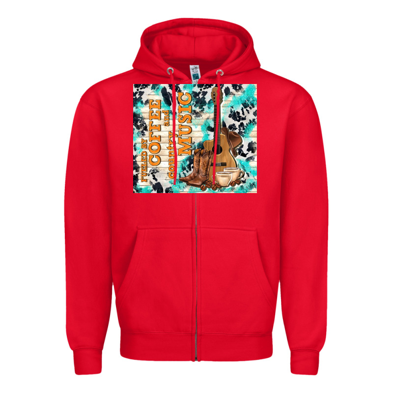 Fueled By Coffee And Country Music Zipper Hoodie by TumblerDesignByShophia | Teevron