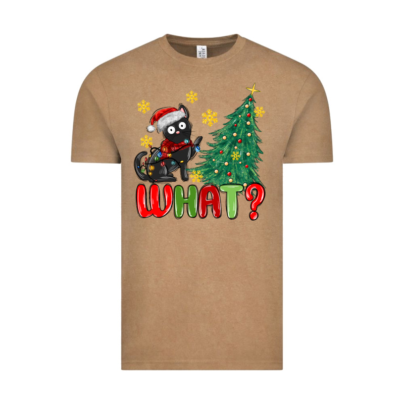 Christmas  Cat  What Vintage Tee by MaliasSmallBusiness | Teevron