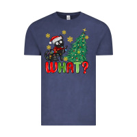 Vintage Denim christmas  cat  what Vintage Tee - MaliasSmallBusiness