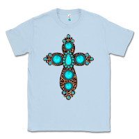 Dusty Blue gemstone leopard cross Classic Tee - JahusDesignShop