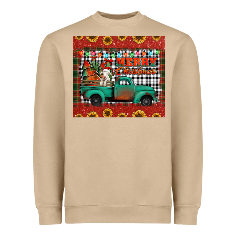 Merry Christmas Farm Truck Tumbler Heavyweight Sweatshirt by Jasminsmagicworld | Teevron