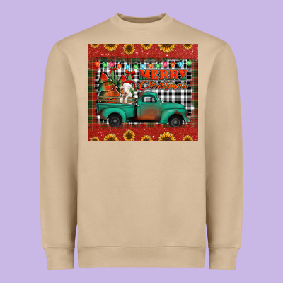 Merry Christmas Farm Truck Tumbler Heavyweight Sweatshirt Designed By Jasminsmagicworld