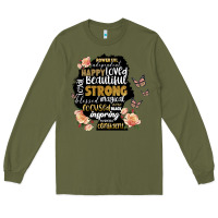 Army Green black woman silhouette Long Sleeve Tee - Artiststas