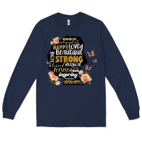 Navy black woman silhouette Long Sleeve Tee - Artiststas