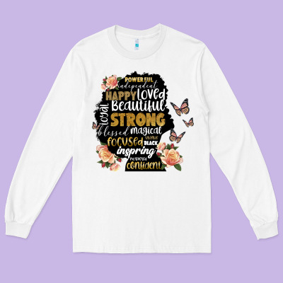 Black Woman Silhouette Long Sleeve Tee Designed By Artiststas