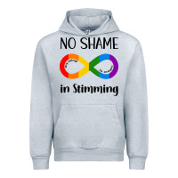 Heather Grey no Shame Stimming Urban Hoodie - CowhideDigitalArt