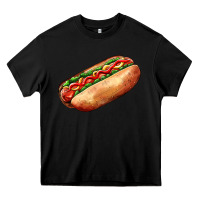Black American hot dog Heavy Core Tee - AdoDesignShop