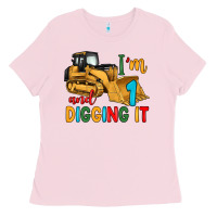 Bubblegum Pink i'm 1 and digging it Ladies Tee - Artiststas