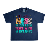 Navy It's all a mess the house the car Urban Heavy Tee - MaliasSmallBusiness