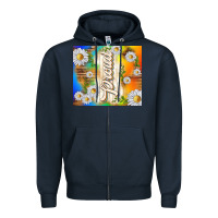 Navy proud with daisies Zipper Hoodie - TumblerDesignByShophia