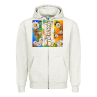 Oatmeal Heather proud with daisies Zipper Hoodie - TumblerDesignByShophia