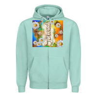 Seafoam proud with daisies Zipper Hoodie - TumblerDesignByShophia