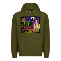 Army Green bad witch vibes Premium Hoodie - JahusDesignShop
