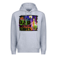 Heather Grey bad witch vibes Premium Hoodie - JahusDesignShop