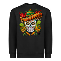 Black sombrero skull Heavyweight Sweatshirt - BarkalooDesign