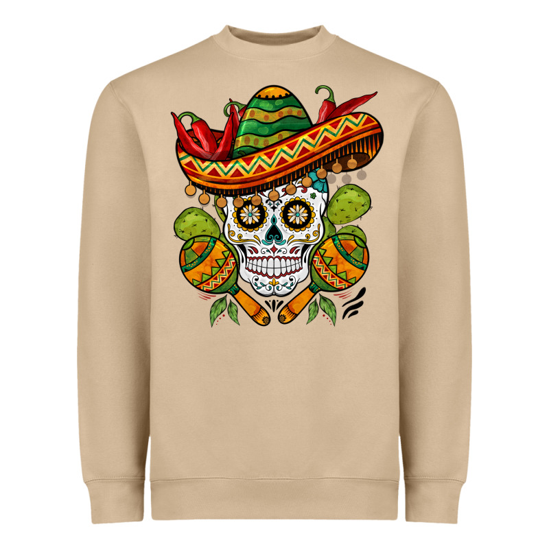 Sombrero Skull Heavyweight Sweatshirt by BarkalooDesign | Teevron