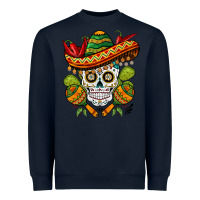 Navy sombrero skull Heavyweight Sweatshirt - BarkalooDesign
