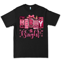 Black merry and bright pink Christmas Premium Tee - Jasminsmagicworld