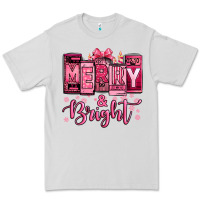 Merry And Bright Pink Christmas Premium Tee | Teevron