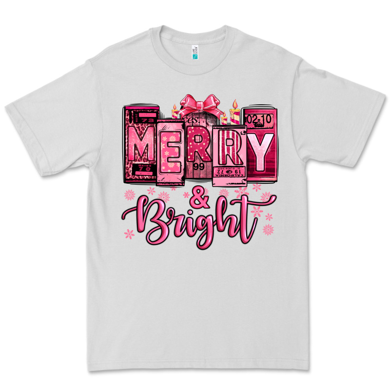Merry And Bright Pink Christmas Premium Tee by Jasminsmagicworld | Teevron