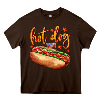 Chocolate Brown hot dog Heavy Core Tee - AdoDesignShop