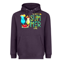 Plum sweet summer time turquoise yellow Heavyweight Hoodie - CowCowDesign