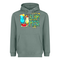Sage sweet summer time turquoise yellow Heavyweight Hoodie - CowCowDesign