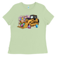 Matcha easter bulldozer bunny egg leopard Ladies Tee - Artiststas